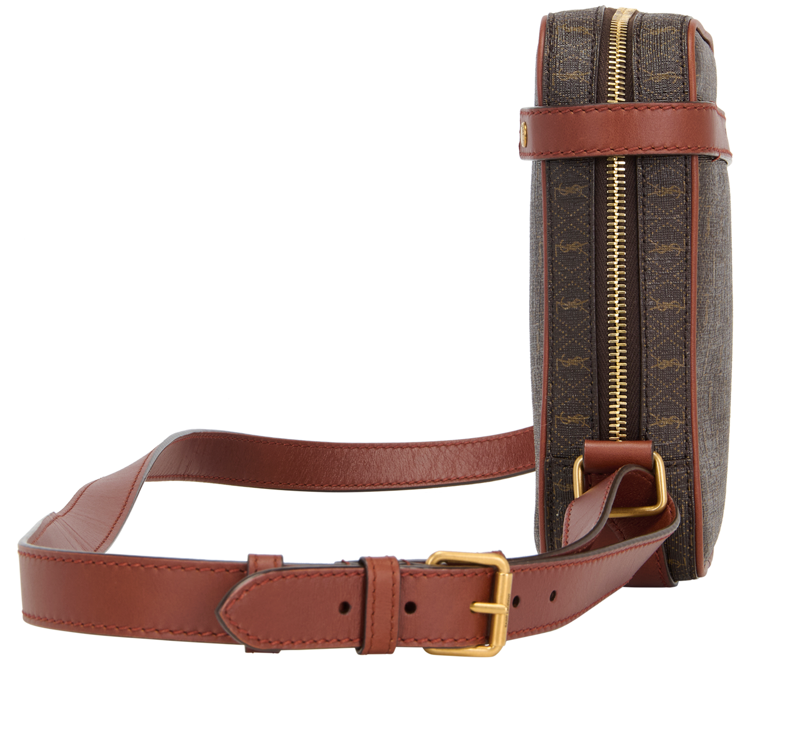 Vertical Le Monogramme Camera Bag, &pound;650, Handbags, Brown, Canvas/Leather, Side view